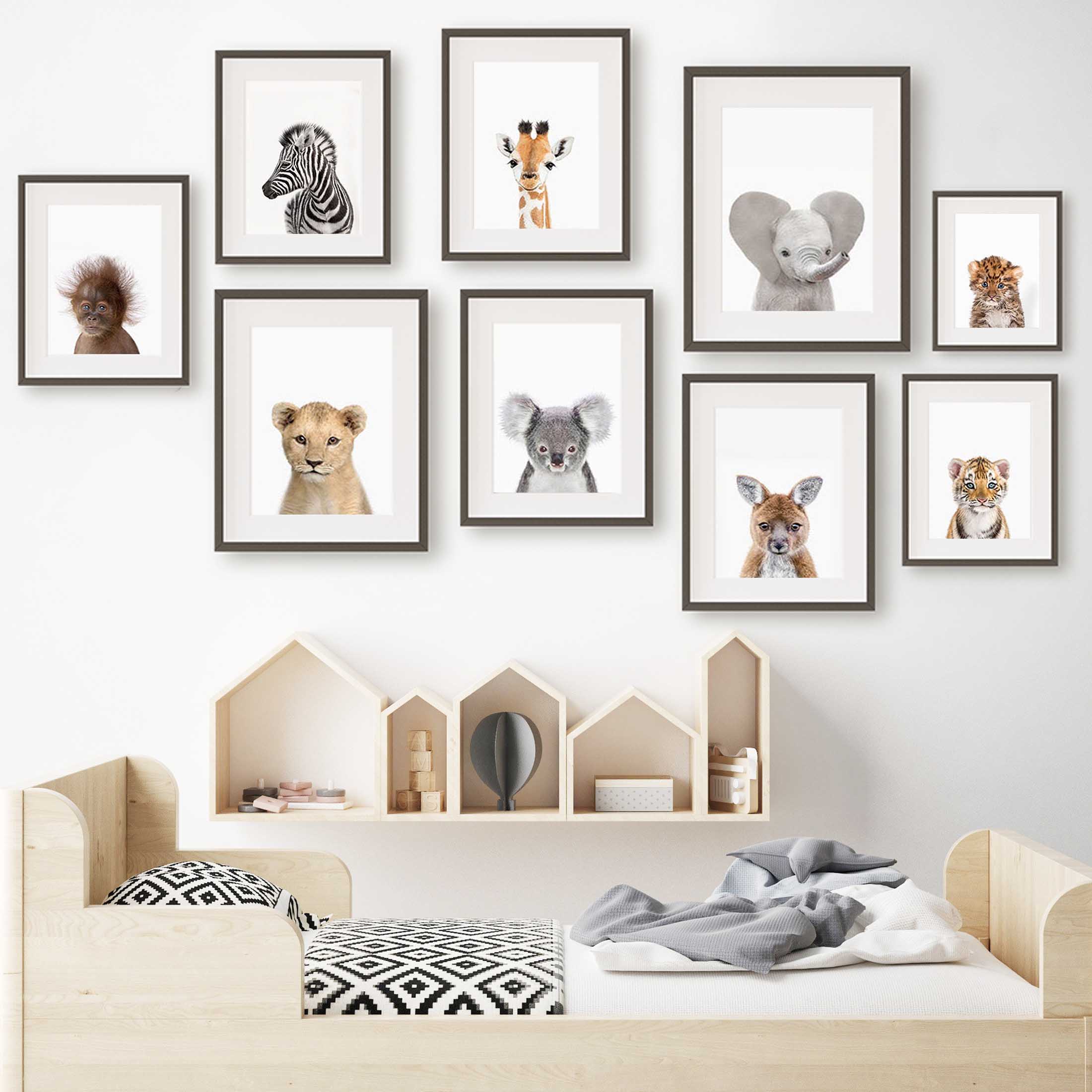 Baby Nursery Jungle - Baby Animal Nursery Wall Art Prints