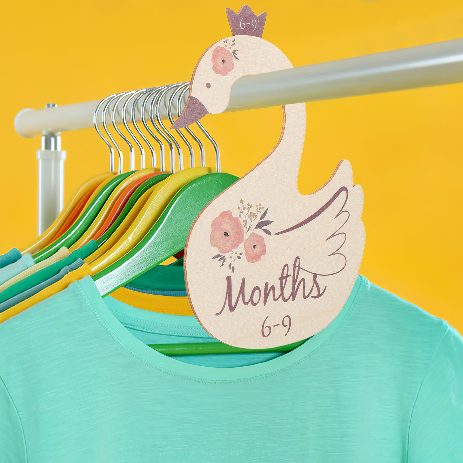Closet Organizer Baby - 7Pcs Baby Closet Dividers Swan Wooden