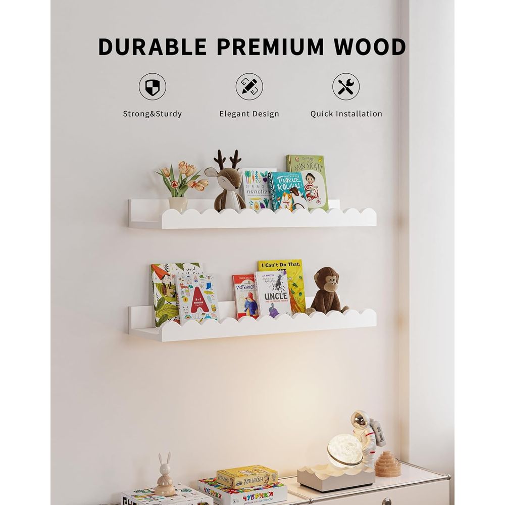 4-Pack White Floating Shelves, - огляд і ціна Baby Nursery Floating Shelves