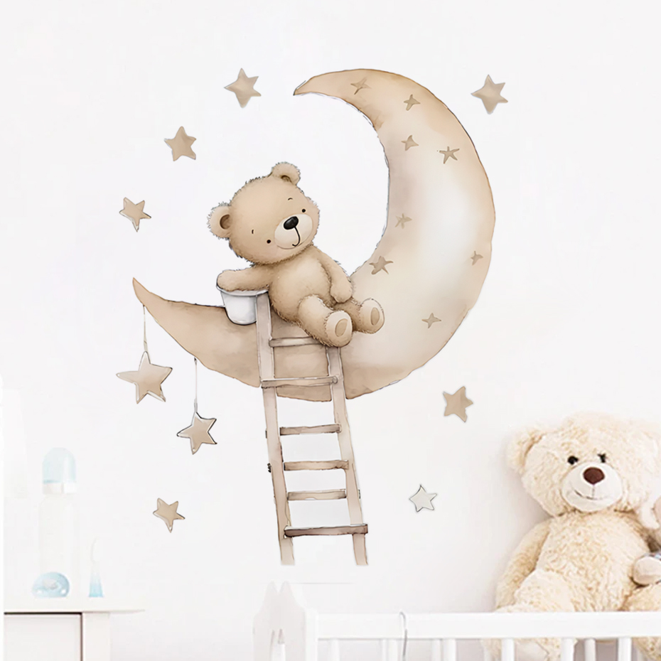 Cute Bear Star Cloud Wall Stic - огляд і ціна Baby Nursery Decor Boy