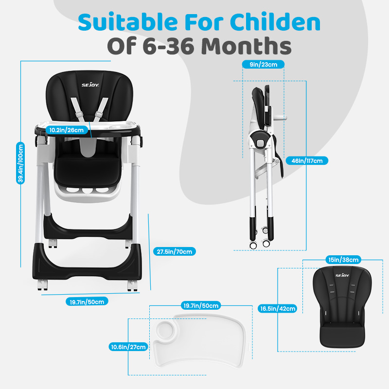 Sejoy Baby High Chair Adjustab - огляд і ціна Baby Nursery Bed