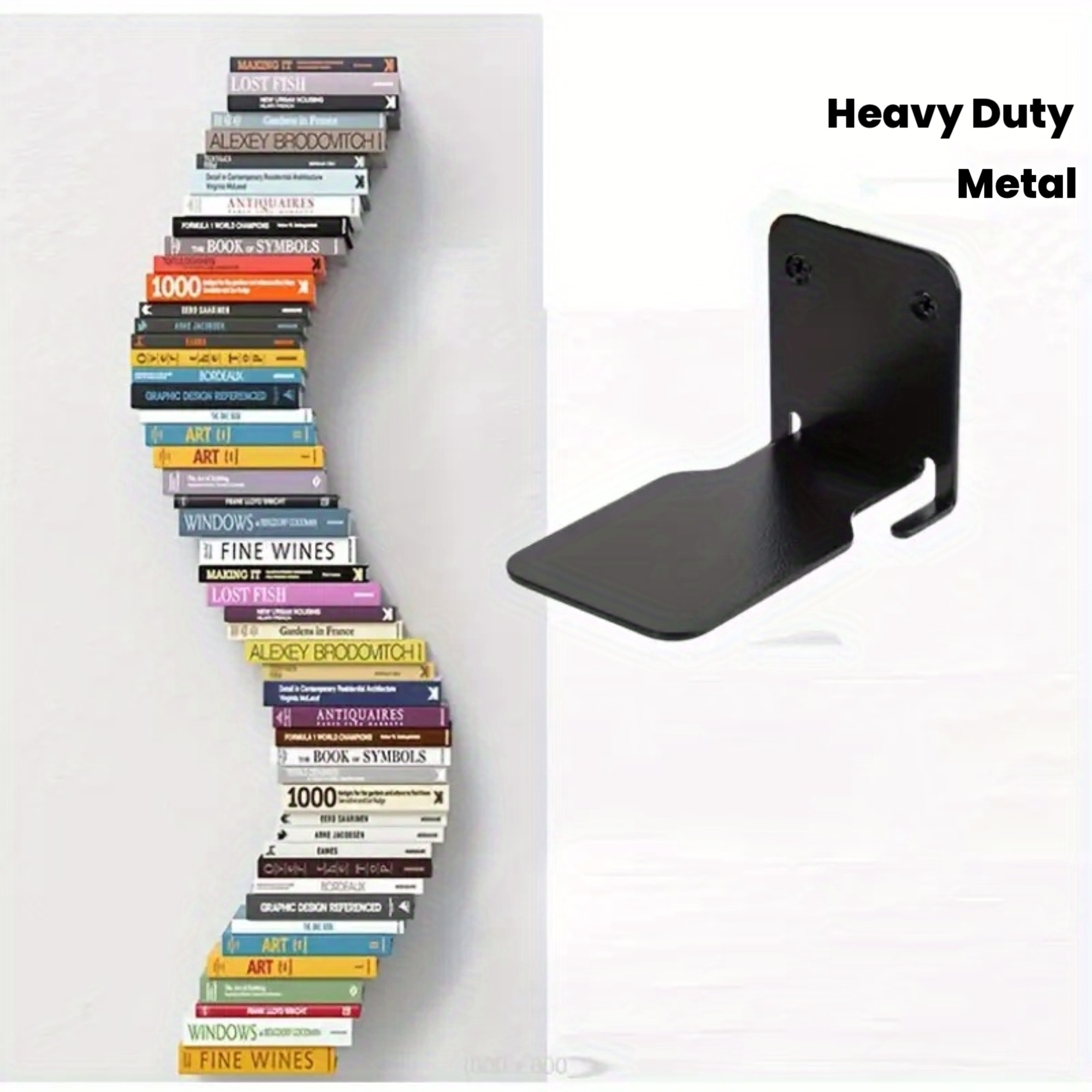 4pcs Matte Black Metal Floatin - огляд і ціна Baby Bookshelf Small