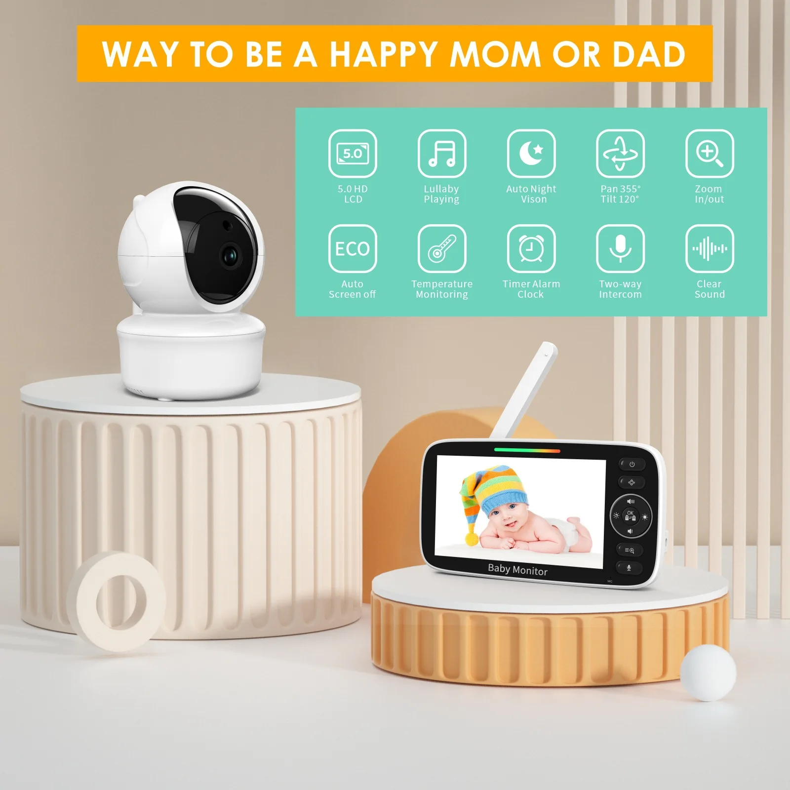 Baby Monitor with 5-inch LCD S - огляд і ціна Baby Nursery Videos
