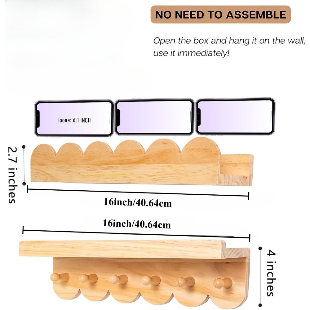 Nursery Book Shelves 3PCS Wood - огляд і ціна Baby Nursery Floating Shelves