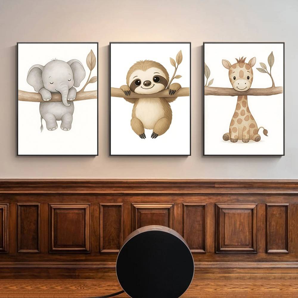Neutral Boho Safari Baby Anima - огляд і ціна Baby Nursery Wallpaper Neutral