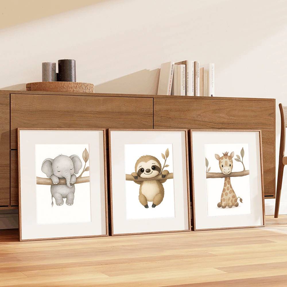 Neutral Boho Safari Baby Anima - огляд і ціна Baby Nursery Wallpaper Neutral