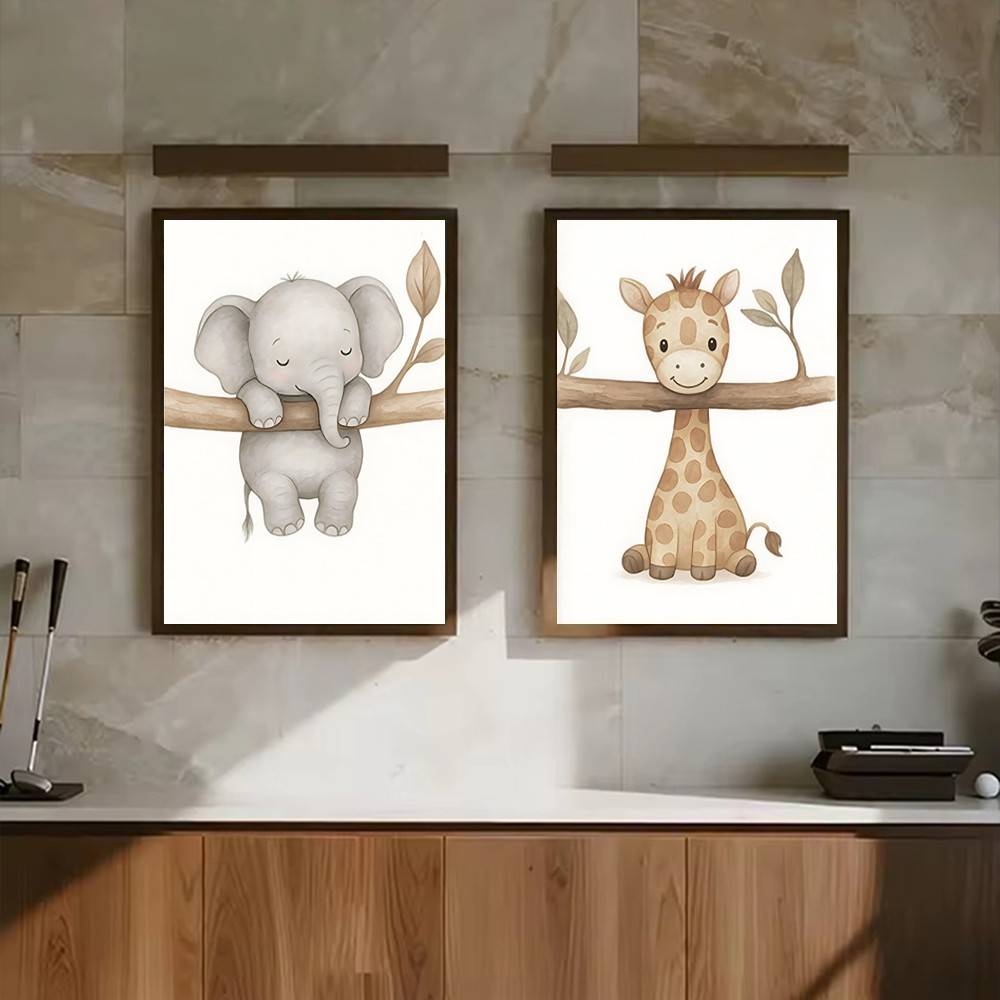 Neutral Boho Safari Baby Anima - огляд і ціна Baby Nursery Wallpaper Neutral