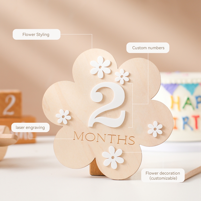 Wooden Baby Flower Shape Miles - огляд і ціна Milestone Card Set