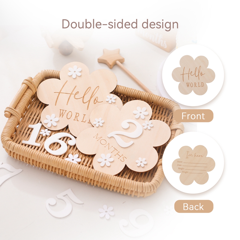 Wooden Baby Flower Shape Miles - огляд і ціна Milestone Card Set