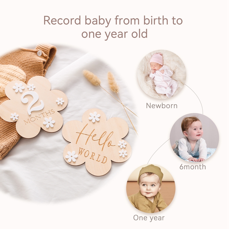Wooden Baby Flower Shape Miles - огляд і ціна Milestone Card Set