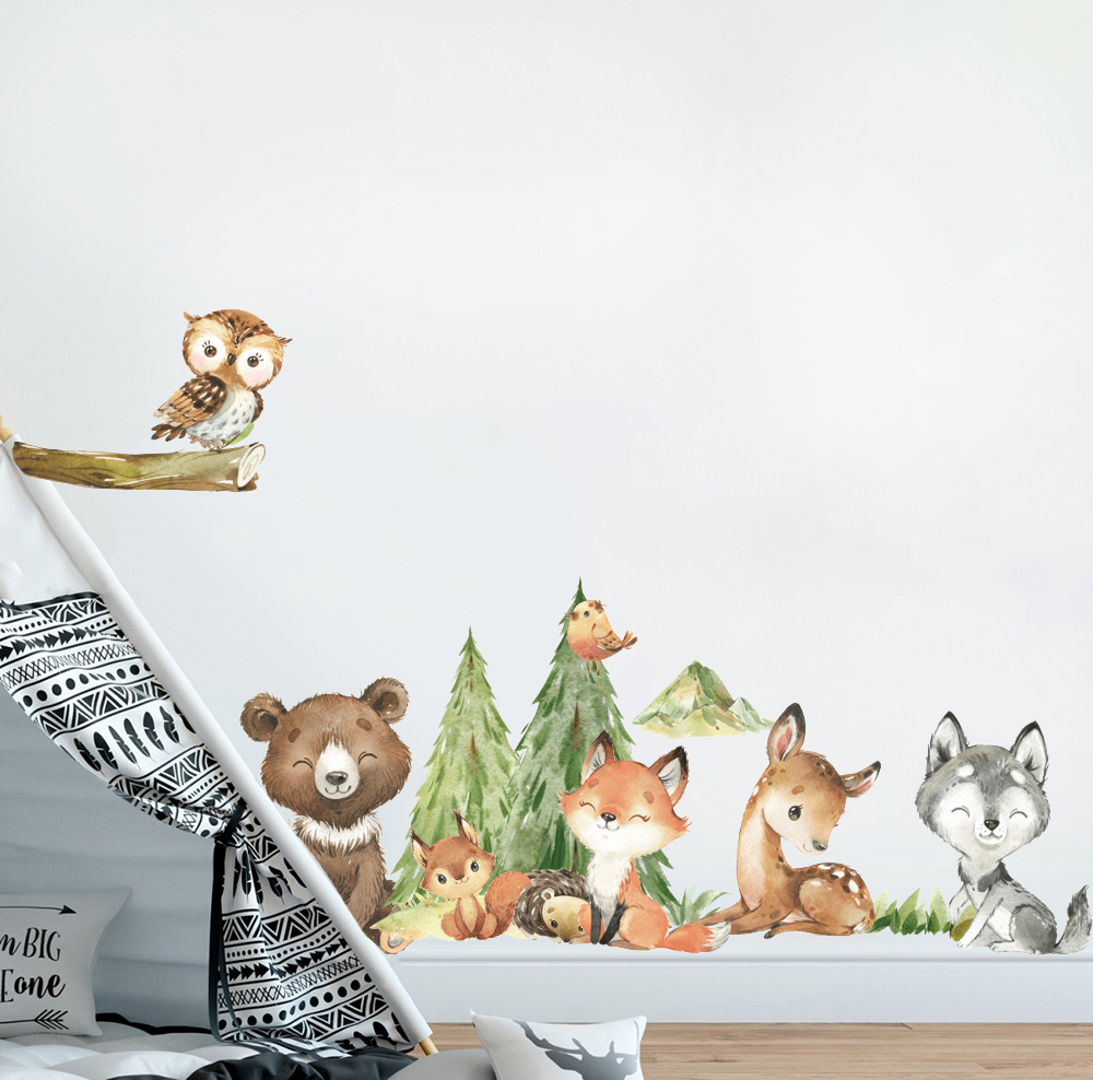 Cartoon Watercolor  Forest Ani - огляд і ціна Baby Nursery Set Furniture