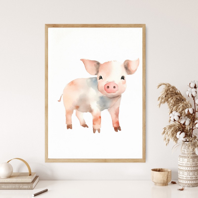 Watercolor Farm Animals Baby H - огляд і ціна Baby Nursery Images