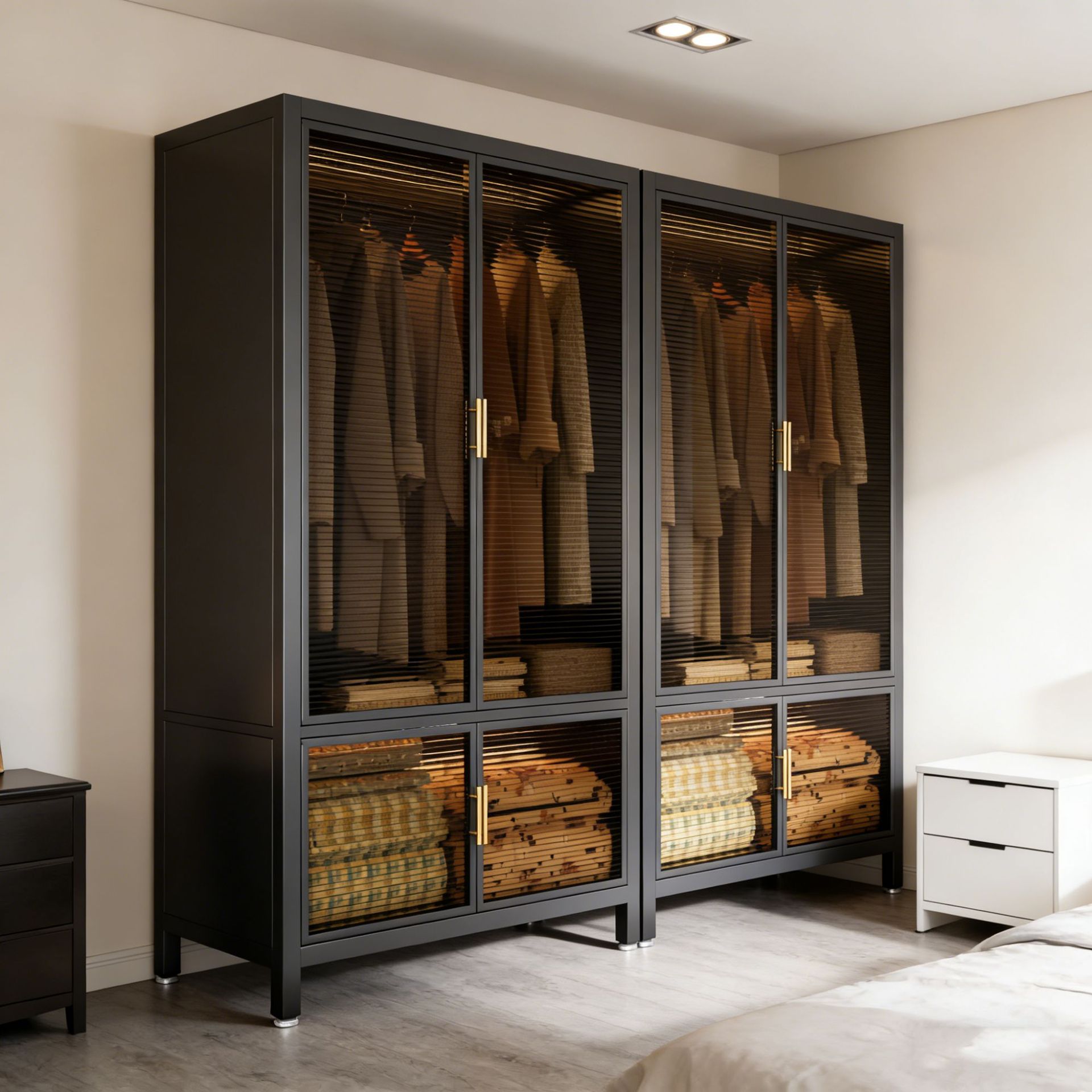 Steel Glass Wardrobe Closet Be - огляд і ціна Closet Organizer Baby