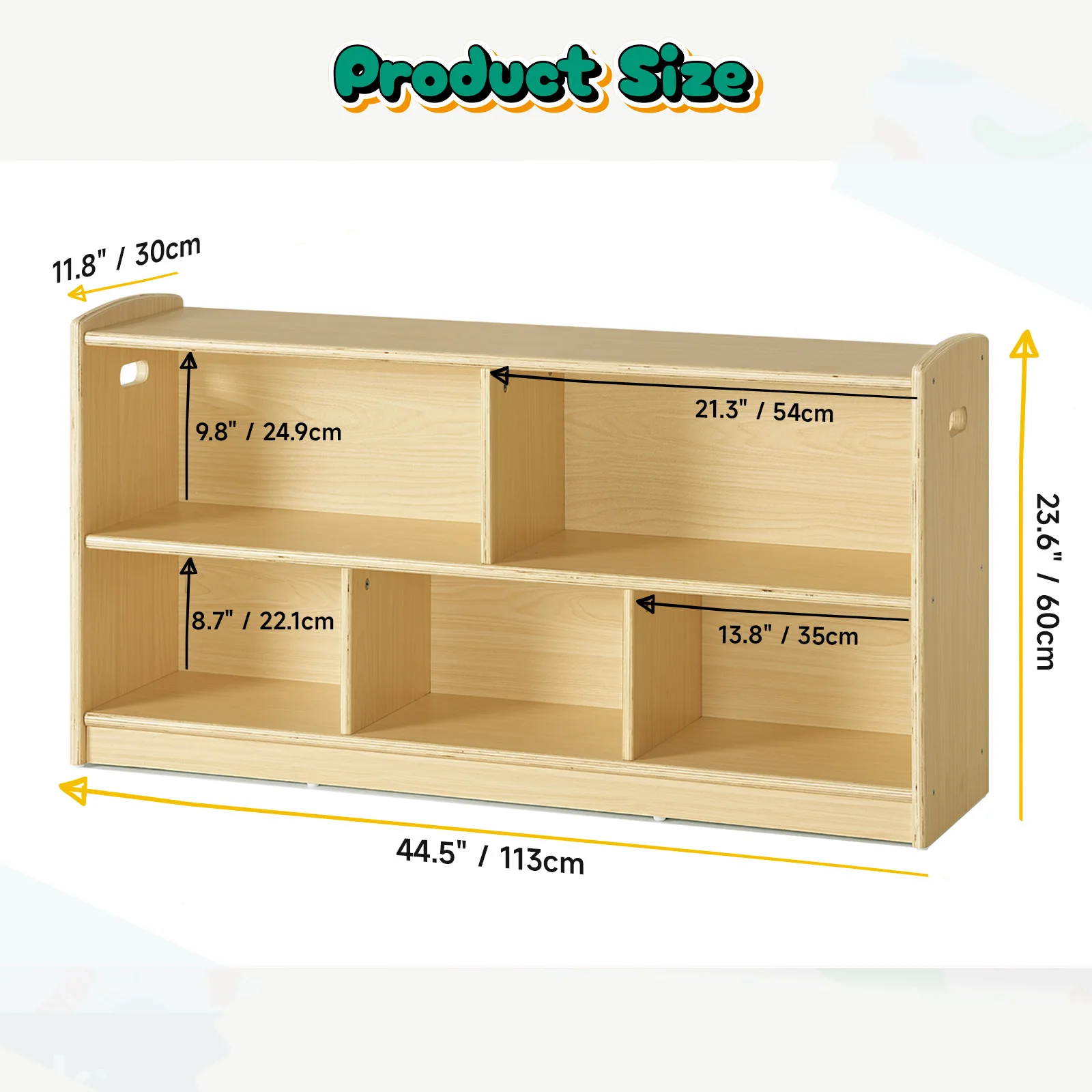 2-Tier Wood Montessori Cabinet - огляд і ціна Baby Bookshelf Small