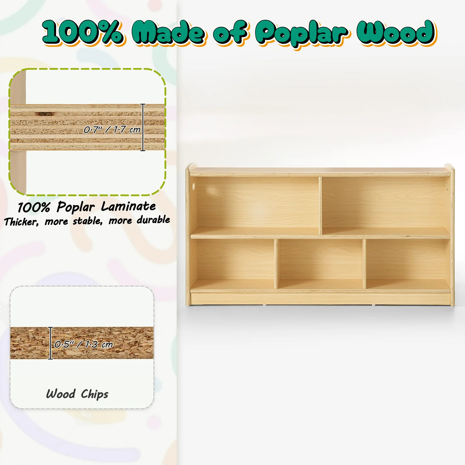 2-Tier Wood Montessori Cabinet - огляд і ціна Baby Bookshelf Small