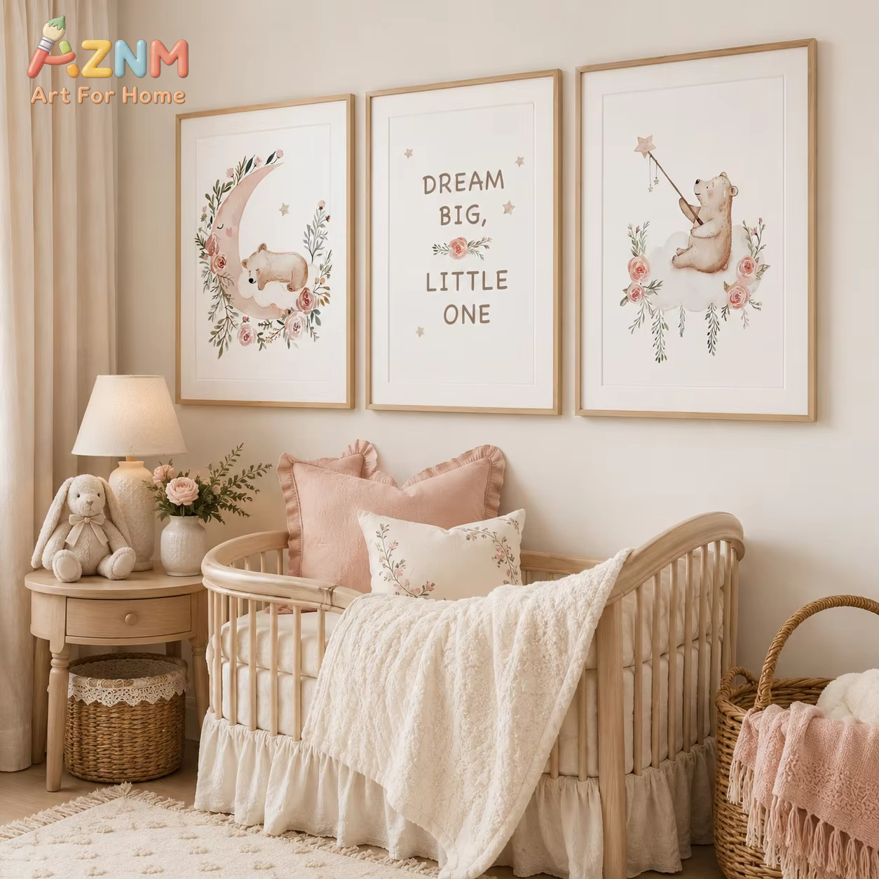 AZNM Nursery Flower Wall Art,  - огляд і ціна Baby Boy Nursery Quotes