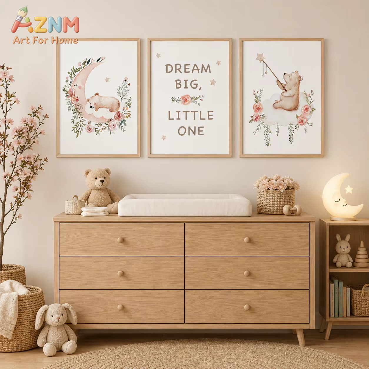AZNM Nursery Flower Wall Art,  - огляд і ціна Baby Boy Nursery Quotes