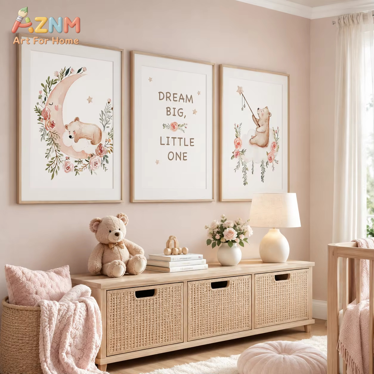 AZNM Nursery Flower Wall Art,  - огляд і ціна Baby Boy Nursery Quotes