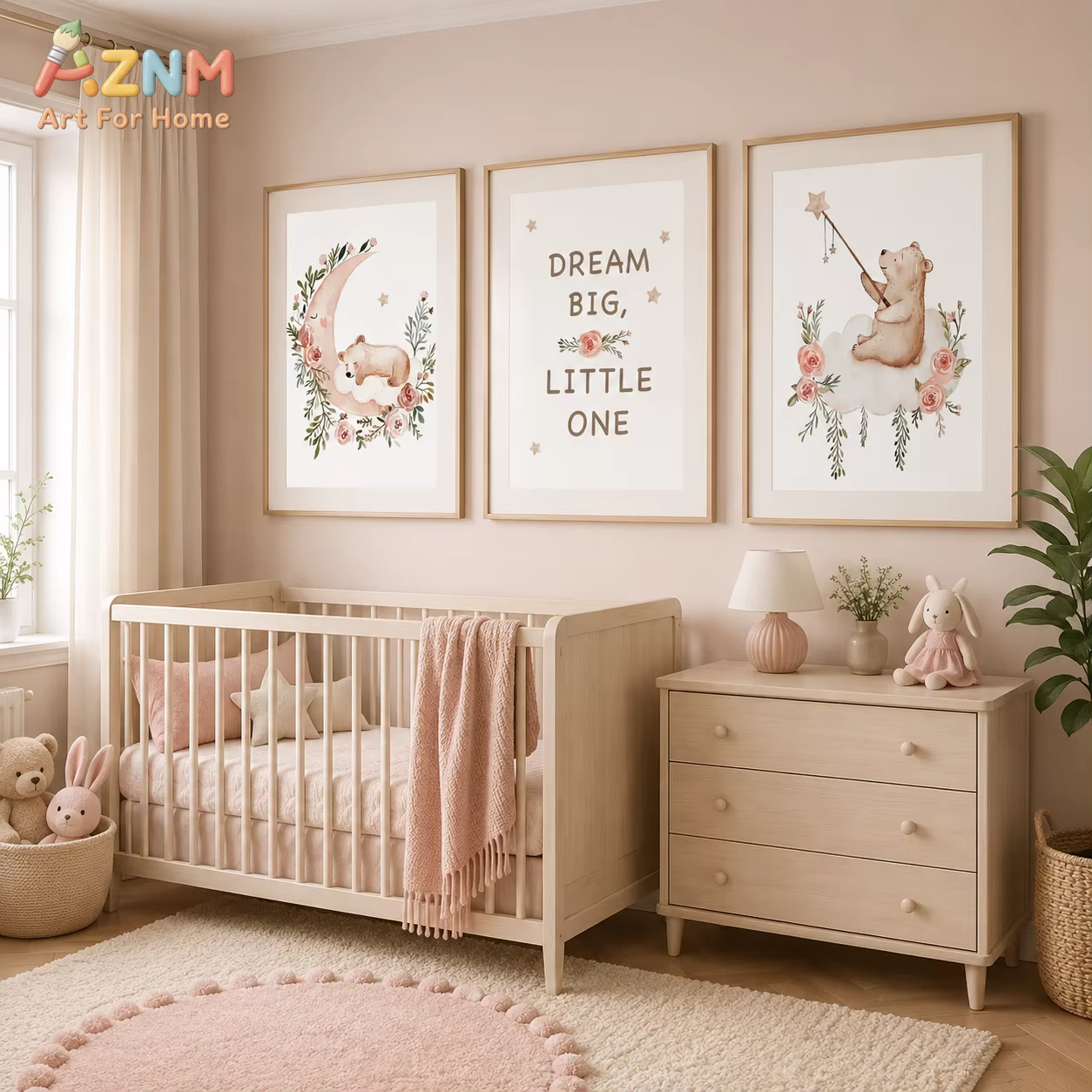AZNM Nursery Flower Wall Art,  - огляд і ціна Baby Boy Nursery Quotes