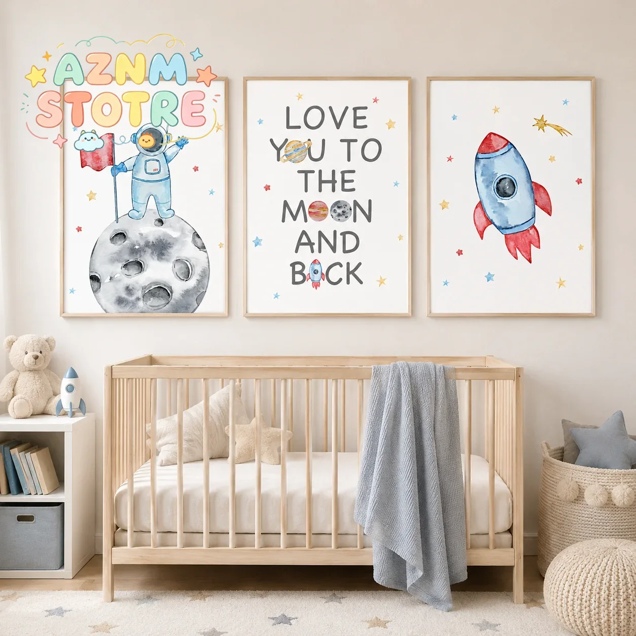 Nursery Wall Art Space Astrona - огляд і ціна Baby Boy Nursery Quotes