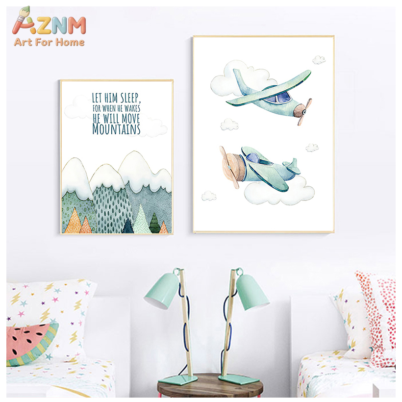 AZNM Watercolor Airplane Hot A - огляд і ціна Baby Boy Nursery Quotes