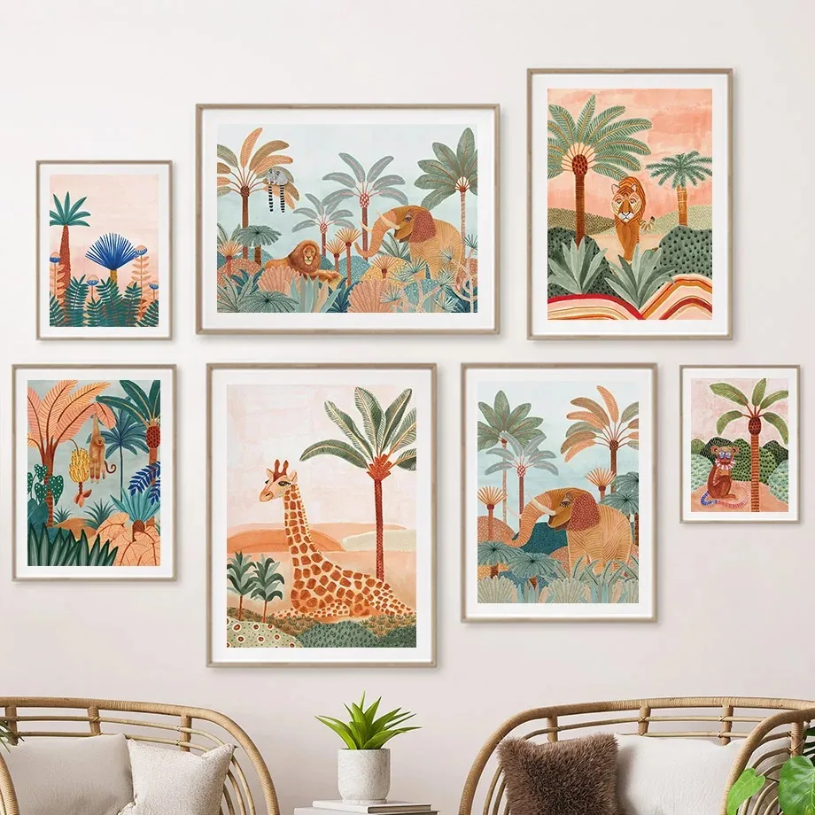 Boho Jungle Animals Tiger Monk - огляд і ціна Baby Nursery Jungle