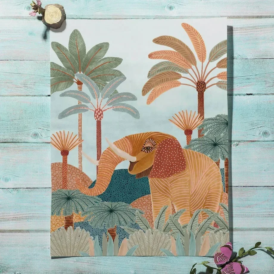 Boho Jungle Animals Tiger Monk - огляд і ціна Baby Nursery Jungle