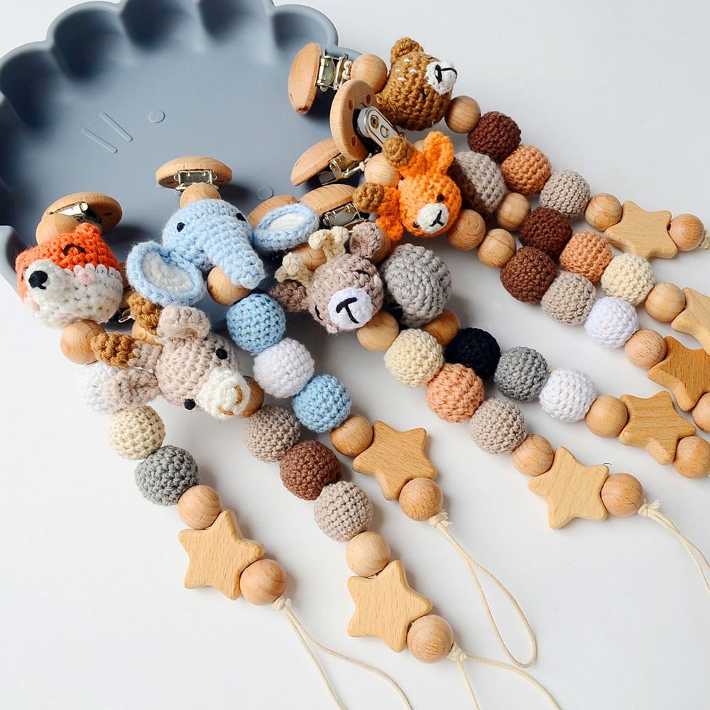 Baby Wooden Pacifier Clip Wood - огляд і ціна Baby Nursery Hospital