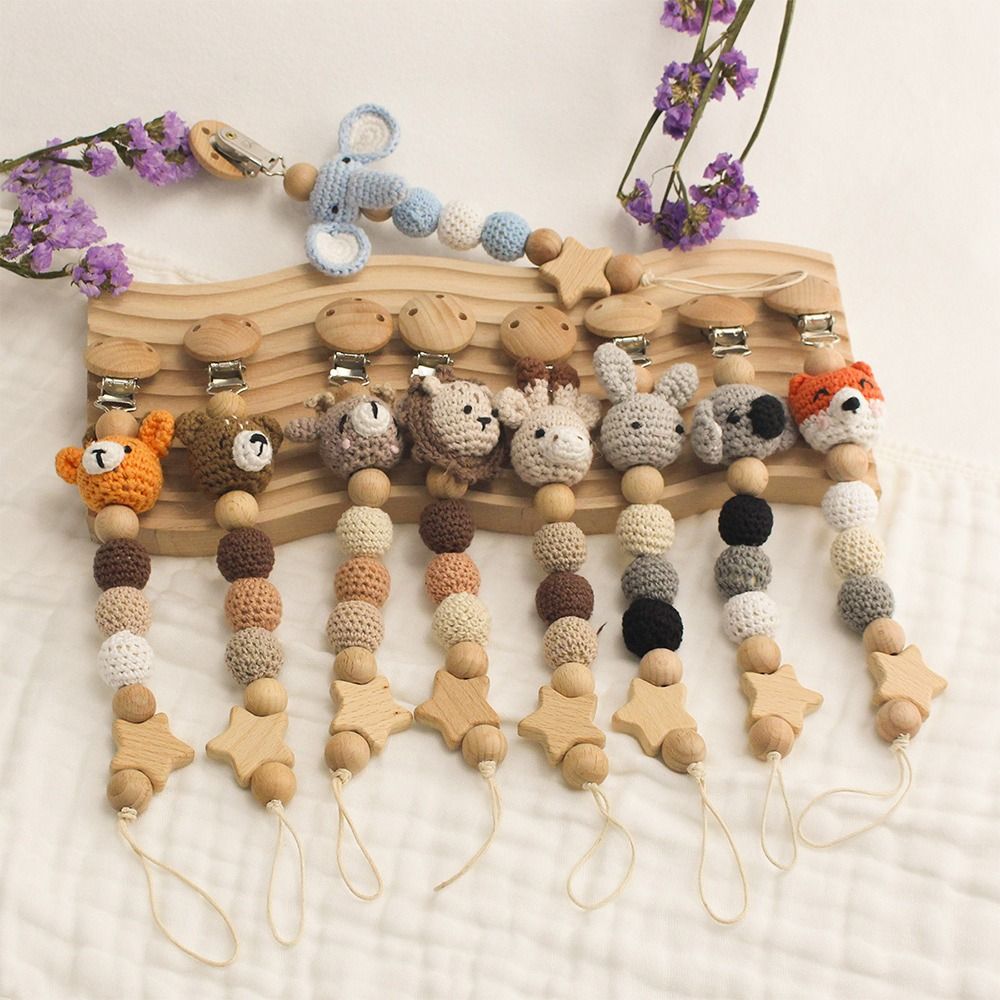 Baby Wooden Pacifier Clip Wood - огляд і ціна Baby Nursery Hospital