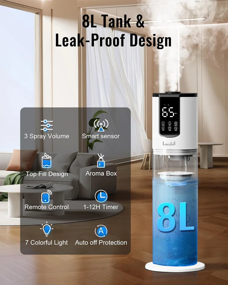 Ultra-Quiet Floor Ultrasonic H - огляд і ціна Baby Nursery Humidifier
