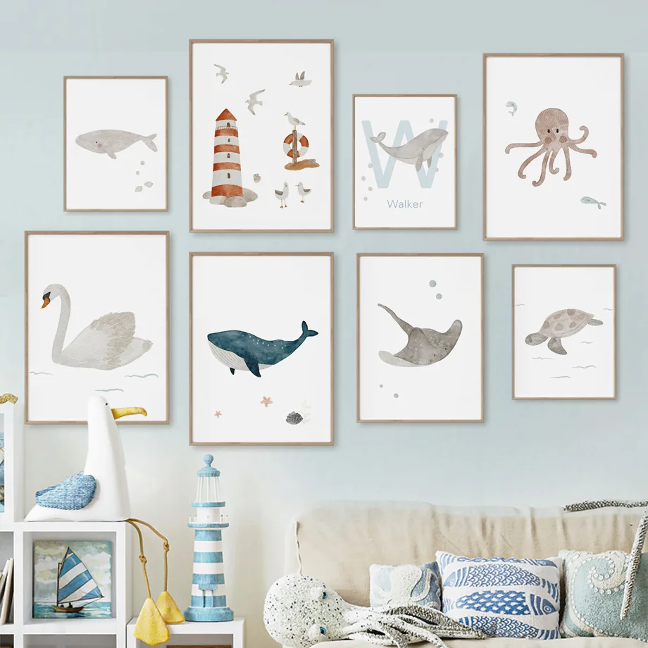 Name Whale Octopus Turtle Swan - огляд і ціна Animals Baby Nursery