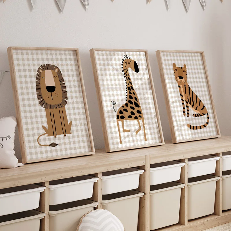 1PC Frameless Lion Tiger Eleph - огляд і ціна Baby Nursery Jungle