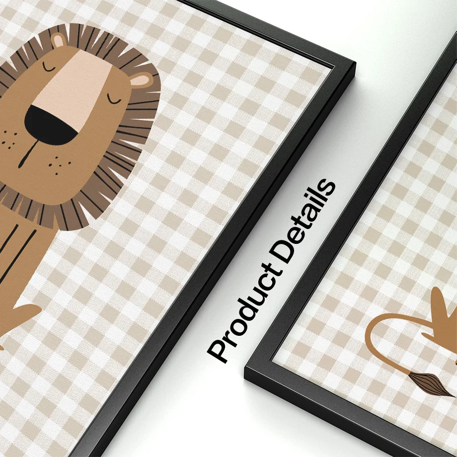 1PC Frameless Lion Tiger Eleph - огляд і ціна Baby Nursery Jungle