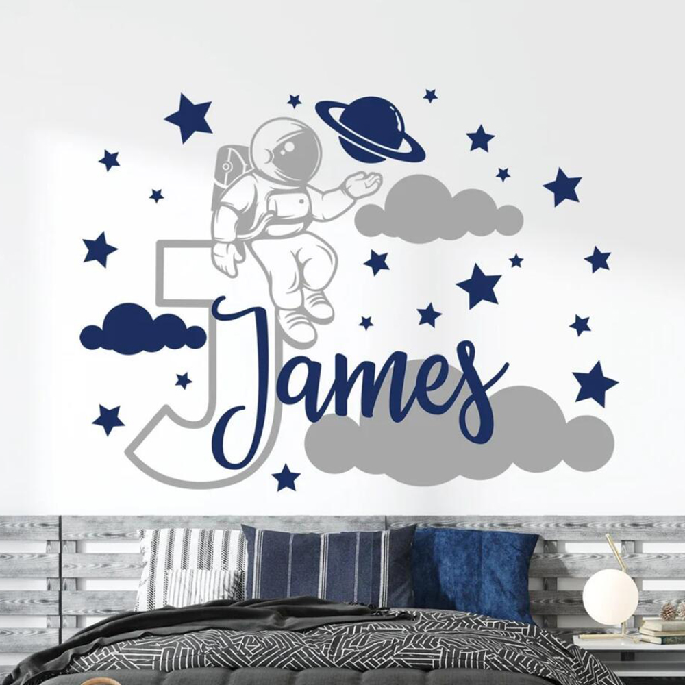 Custom Name Cartoon Space Astr - огляд і ціна Baby Nursery Decor Boy