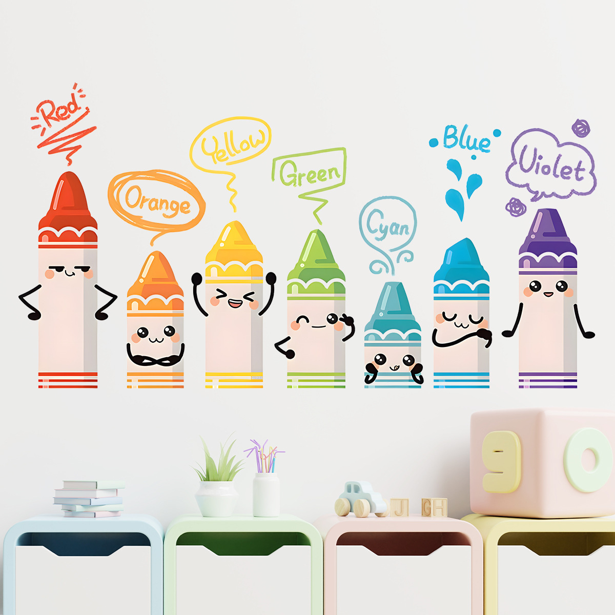 Cartoon Cute Colorful Crayon P - огляд і ціна Baby Nursery Set Furniture