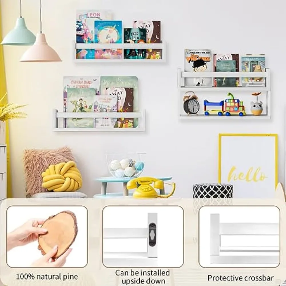 QimCoor Nursery Book Shelves S - огляд і ціна Baby Nursery Floating Shelves