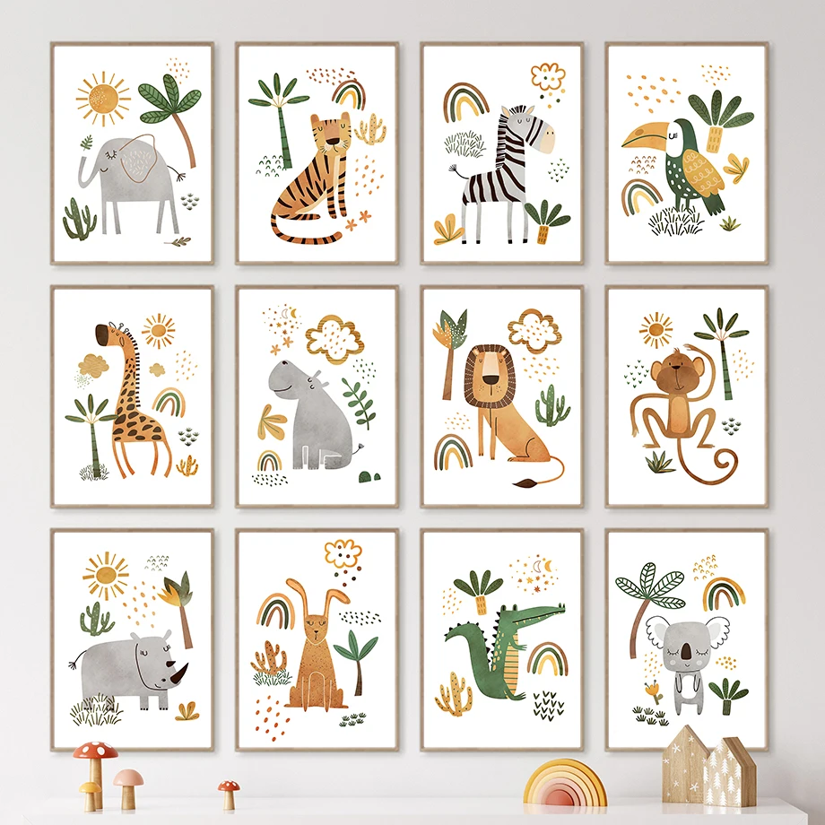 Giraffe Elephant Tiger Zebra T - огляд і ціна Baby Nursery Jungle