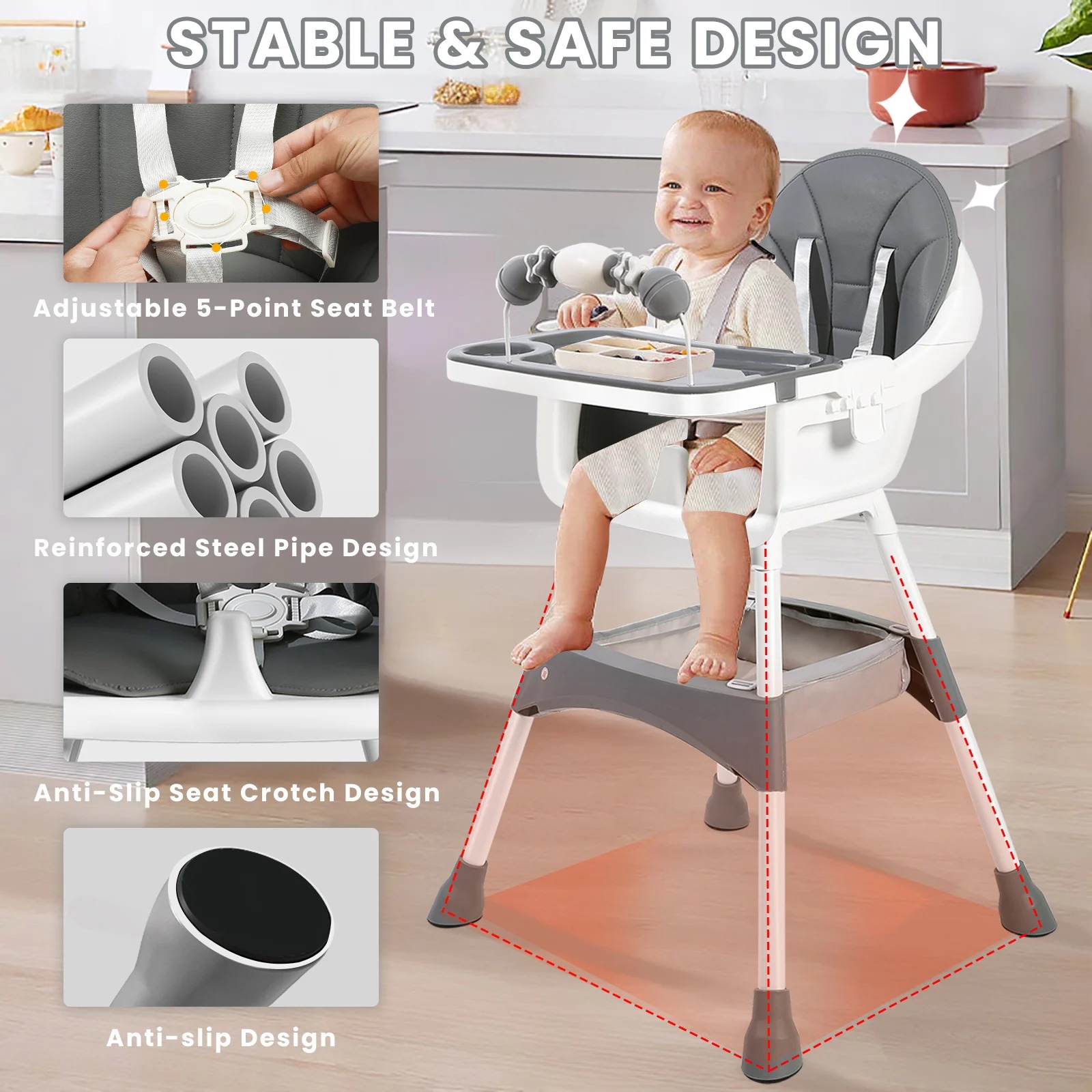 Adjustable Baby High Chair – C - огляд і ціна Baby Nursery Bed