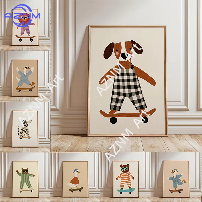 1PC Funny Animal Skateboarding - огляд і ціна Animals Baby Nursery