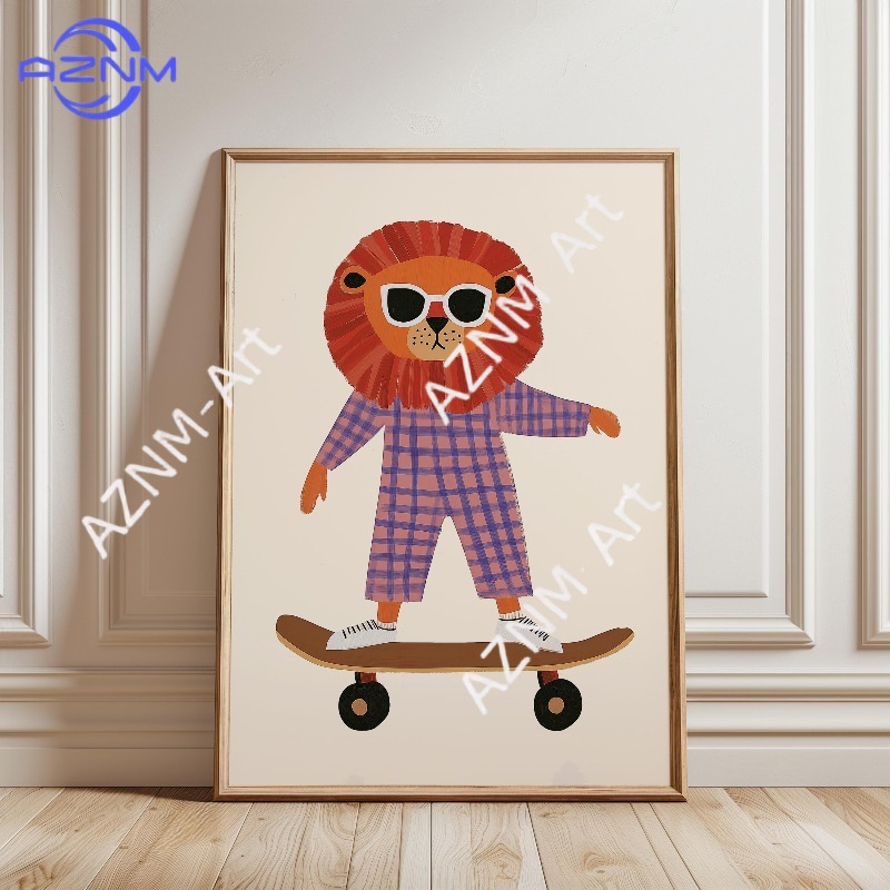 1PC Funny Animal Skateboarding - огляд і ціна Animals Baby Nursery