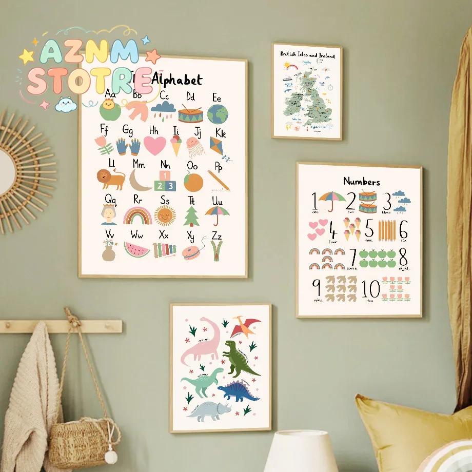 Animal World Map Dinosaur Alph - огляд і ціна Baby Nursery Images