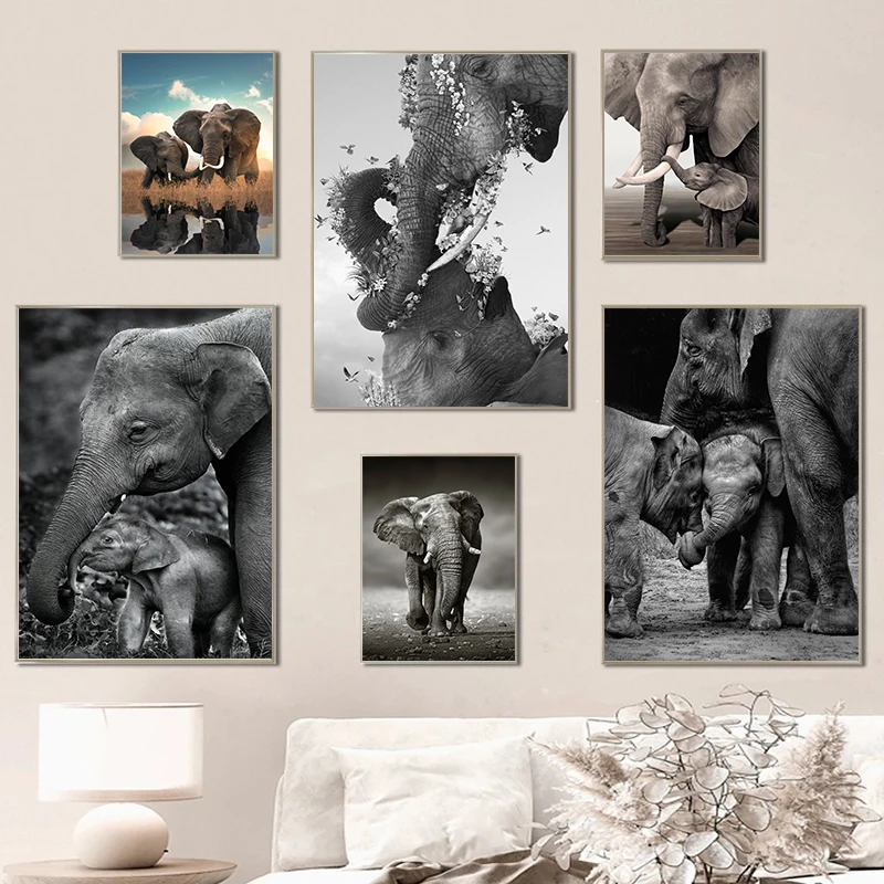Wildlife Elephant Family Poste - огляд і ціна Baby Nursery Images