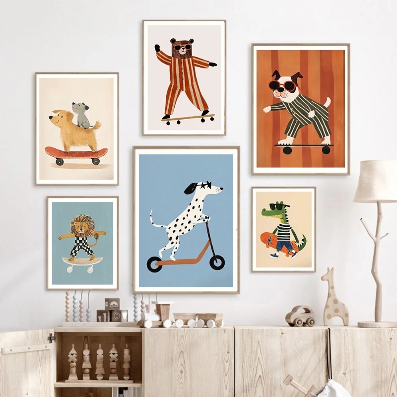 1pc frameless Funny Animals Ra - огляд і ціна Animals Baby Nursery