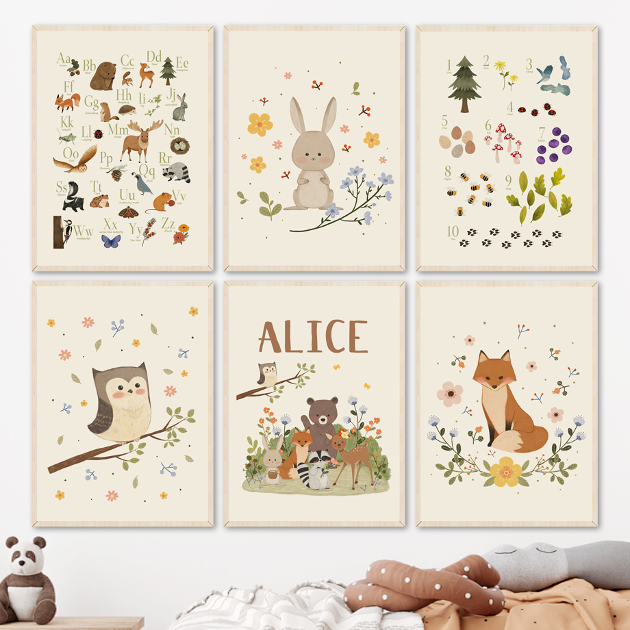 1pc frameless Cute Rabbit Fox  - огляд і ціна Animals Baby Nursery