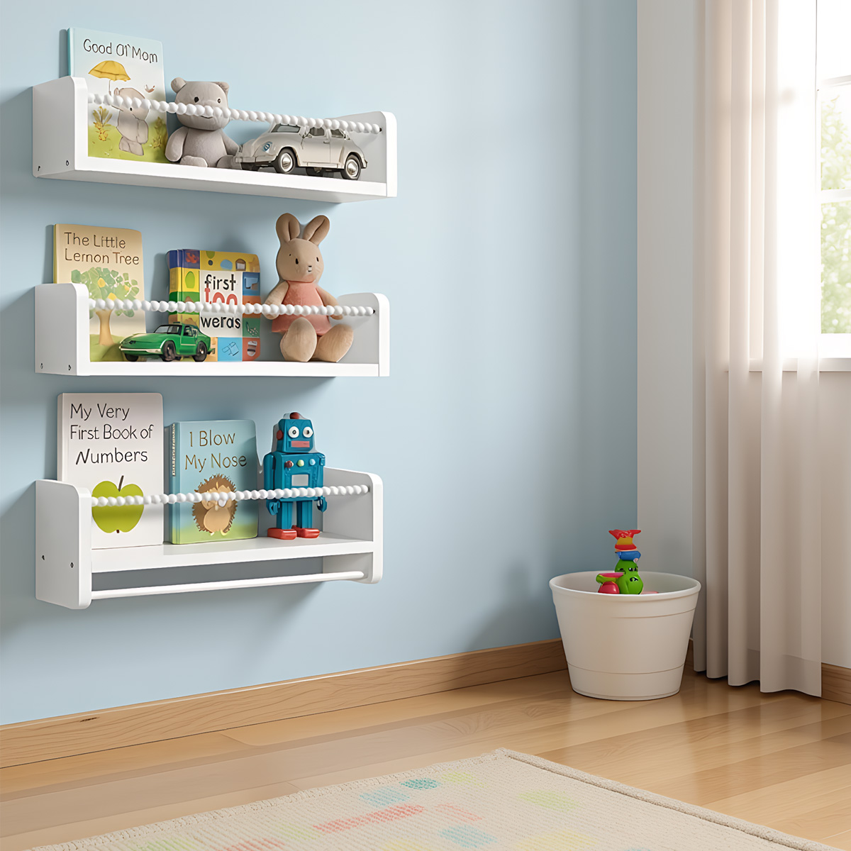 Floating Nursery Book Shelves  - огляд і ціна Baby Nursery Floating Shelves