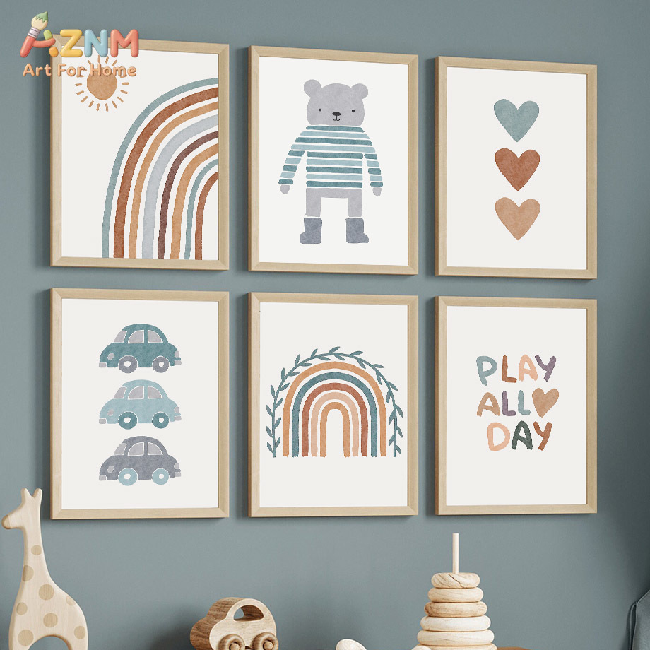 AZNM Neutral Boho Rainbow Bear - огляд і ціна Baby Boy Nursery Quotes