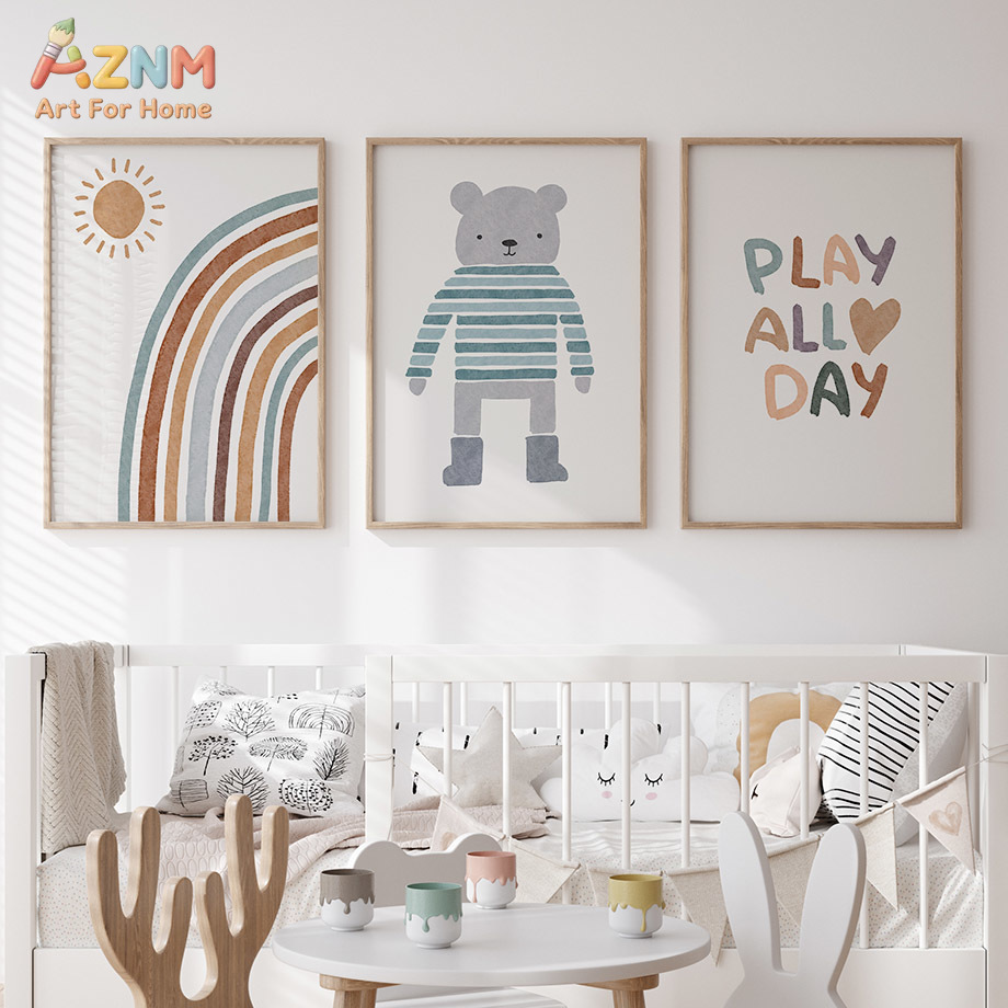 AZNM Neutral Boho Rainbow Bear - огляд і ціна Baby Boy Nursery Quotes