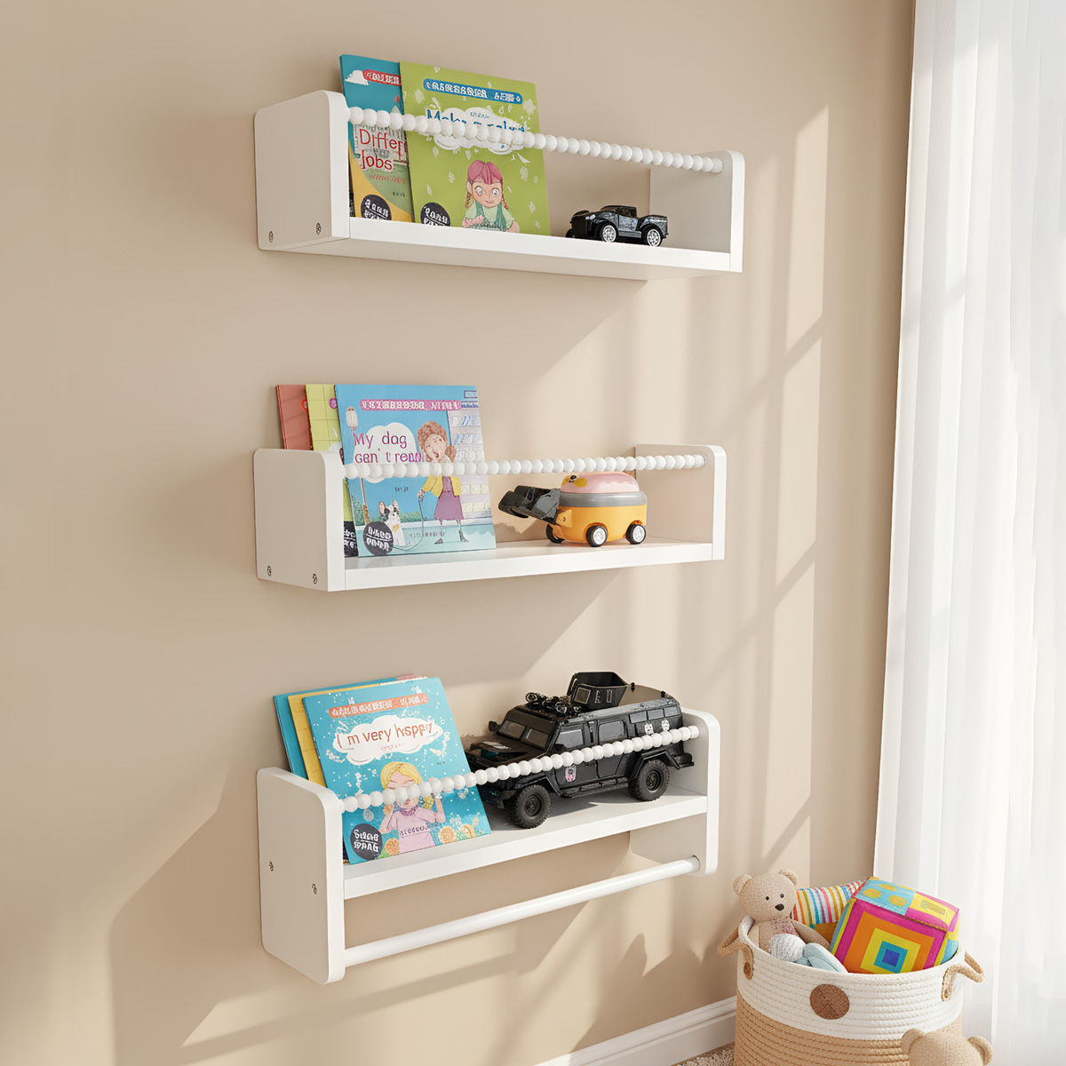 Wood Nursery Book Shelves, 15. - огляд і ціна Baby Nursery Floating Shelves