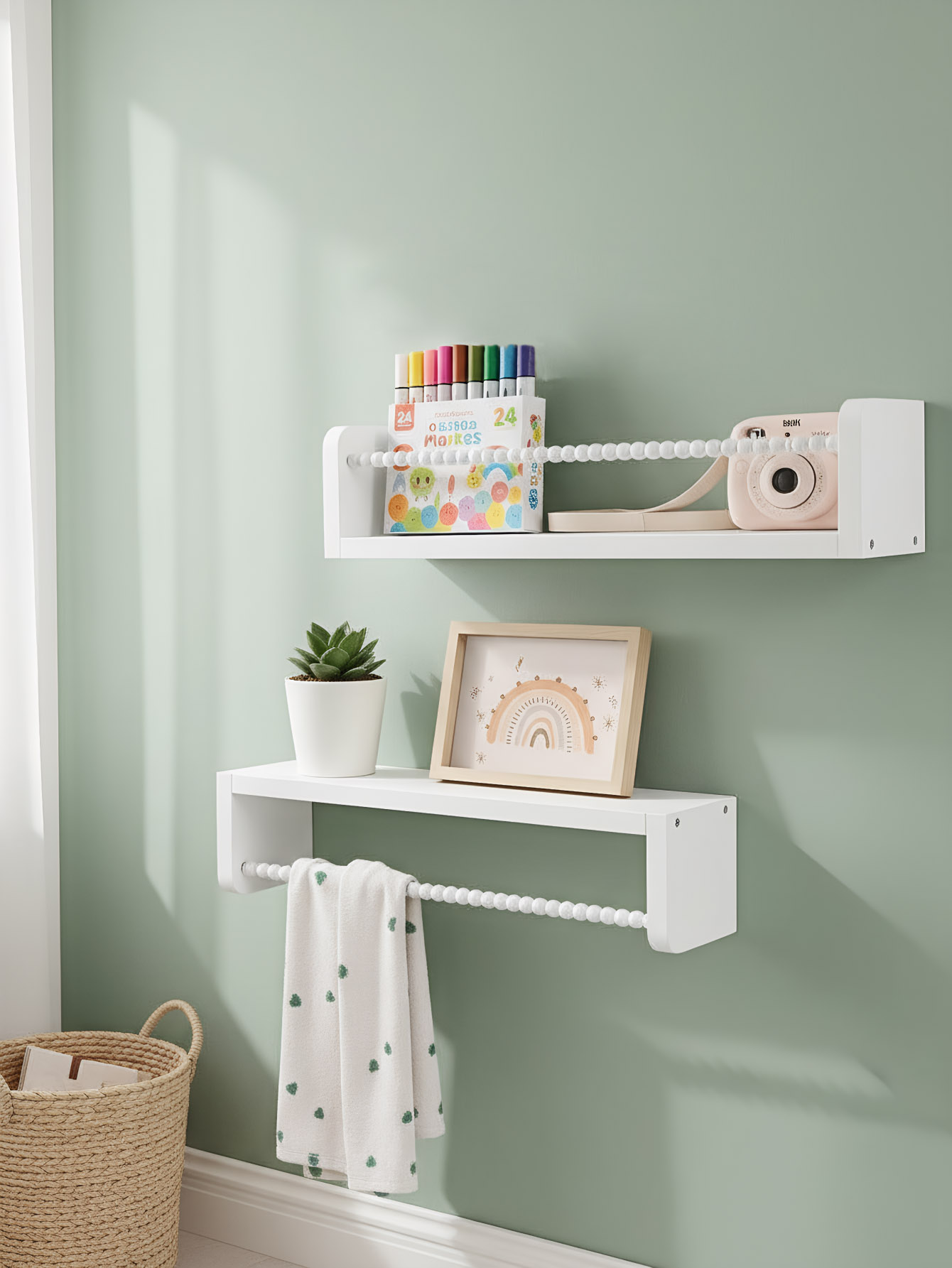 Wood Nursery Book Shelves, 15. - огляд і ціна Baby Nursery Floating Shelves